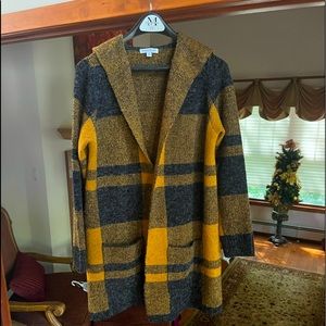 Womens long hooded sweater jacket